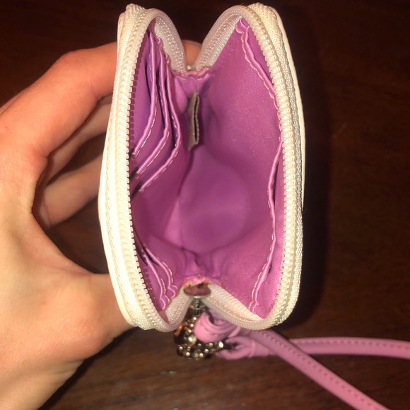 Coach Signature Waverly Op Art Multi C Purple Zip Wristlet Small - Picture 6 of 6